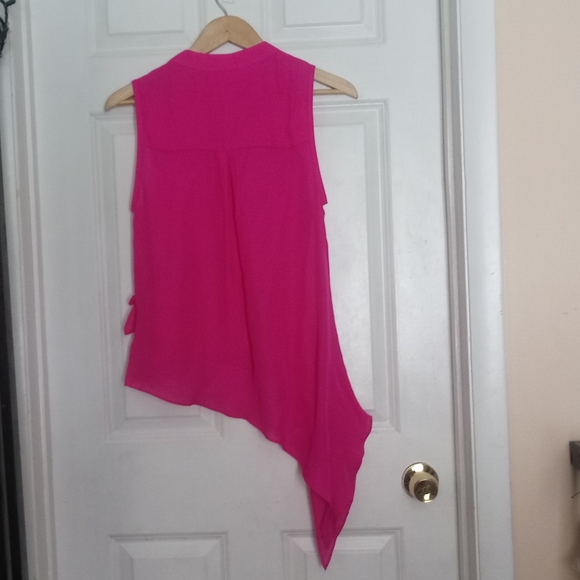 Nicole Miller Pink Button Up Sleeveless Blouse Size M - Picture 8 of 13